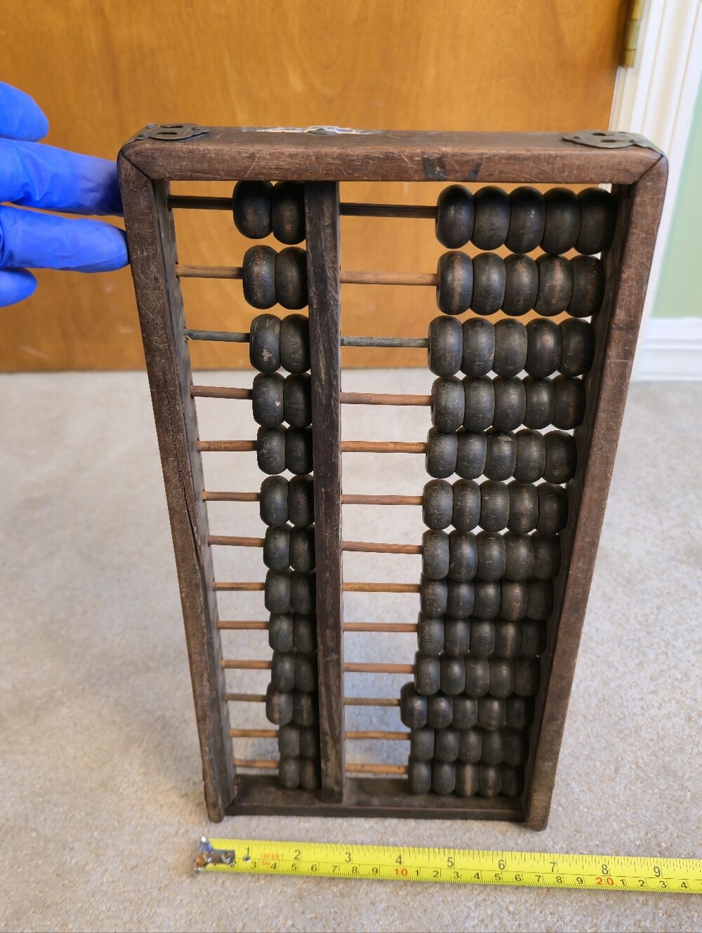 Vintage Chinese Wood Abacus Suanpan 13-Rod 2:5 Bead Configuration - Picture 3 of 8